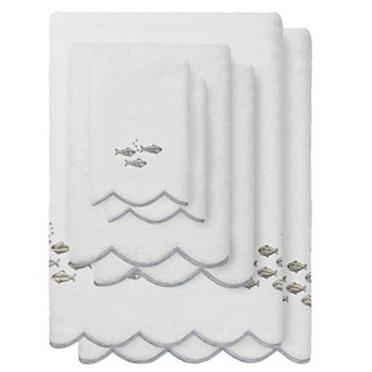 Linum Home Textiles 6 pc Fish School Scallop Towel Set