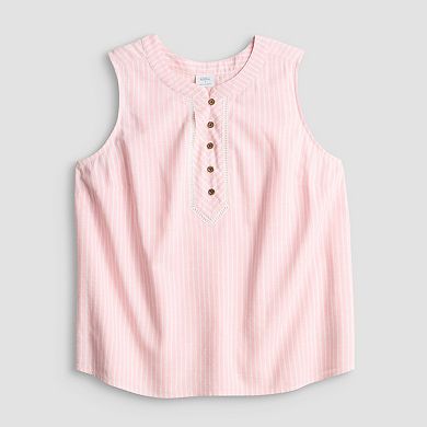 Women's Croft & Barrow® Button Henley Tank Top