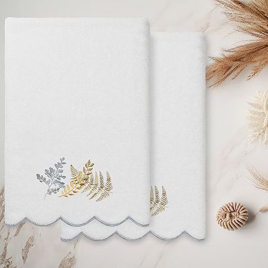 Linum Home Textiles 2-pc. Scallop Embellished Towel Set