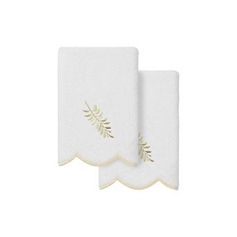 Linum Home Textiles 2 pc Scallop Embellished Towel Set