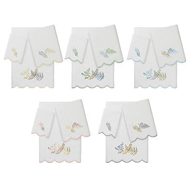 Linum Home Textiles Turkish Cotton Scallop 3-pc. Embellished Towel Set