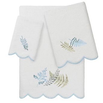 Linum Home Textiles Turkish Cotton Scallop 3 pc Embellished Towel Set