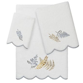 Linum Home Textiles Turkish Cotton Scallop 3 pc Embellished Towel Set