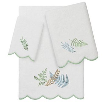 Linum Home Textiles Turkish Cotton Scallop 3 pc Embellished Towel Set
