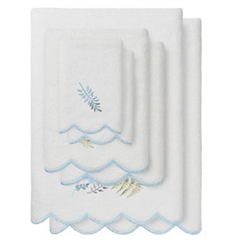 Linum Home Textiles 6 pc Scallop Embellished Towel Set
