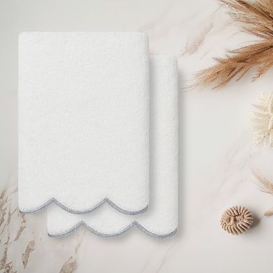 Linum Home Textiles Turkish Cotton Scallop 2-pc. Fingertip Towel Set