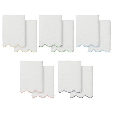 Linum Home Textiles Turkish Cotton Scallop 2-pc. Fingertip Towel Set