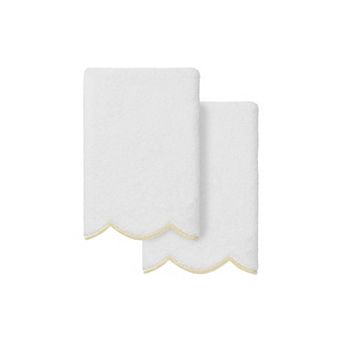 Linum Home Textiles Turkish Cotton Scallop 2 pc Fingertip Towel Set