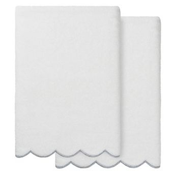 Linum Home Textiles Turkish Cotton Scallop 2 pc Fingertip Towel Set