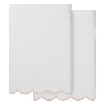 Linum Home Textiles Turkish Cotton Scallop 2 pc Fingertip Towel Set