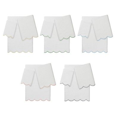 Linum Home Textiles Adornia Scallop 3-pc. Turkish Cotton Towel Set