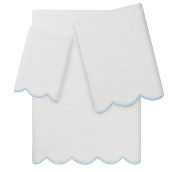 Linum Home Textiles Adornia Scallop 3 pc Turkish Cotton Towel Set