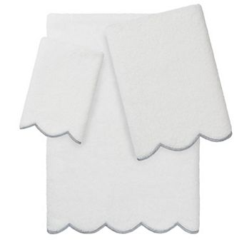 Linum Home Textiles Adornia Scallop 3 pc Turkish Cotton Towel Set