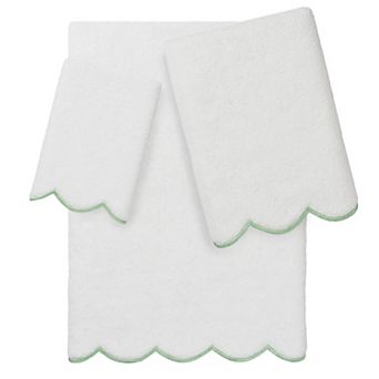 Linum Home Textiles Adornia Scallop 3 pc Turkish Cotton Towel Set