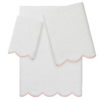 Linum Home Textiles Adornia Scallop 3 pc Turkish Cotton Towel Set