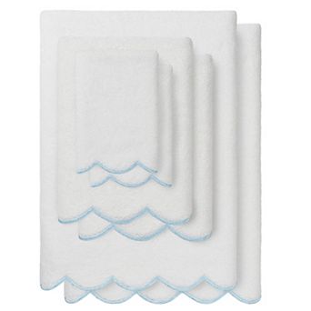 Linum Home Textiles Adornia Scallop 6 pc Turkish Cotton Towel Set