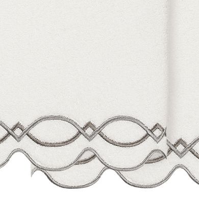 Linum Home Textiles 2-pc. Diamond Chain Scallop Embellished Towel Set