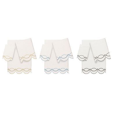 Linum Home Textiles Turkish Cotton Diamond Chain Scallop 3-pc. Towel Set