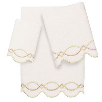 Linum Home Textiles Turkish Cotton Diamond Chain Scallop 3 pc Towel Set