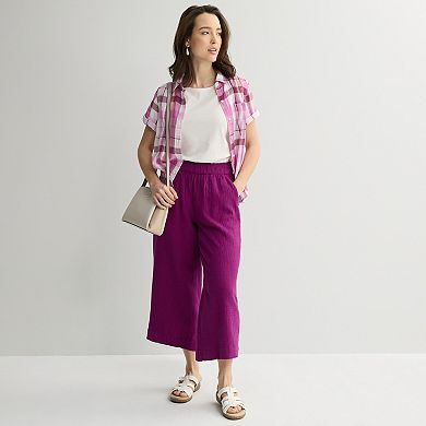 Women's Croft & Barrow® Pull On Doublecloth Crop Pants