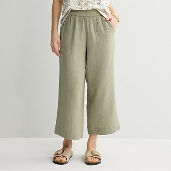 Women's Croft & Barrow® Pull On Doublecloth Crop Pants