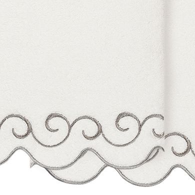 Linum Home Textiles Turkish Cotton Scallop 2-pc. Embellished Towel Set