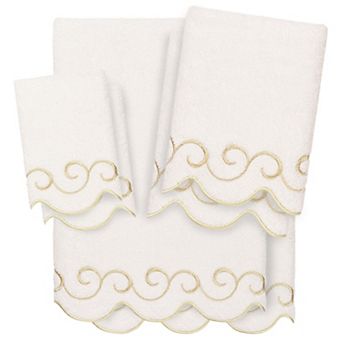Linum Home Textiles 6 pc Scallop Embellished Towel Set