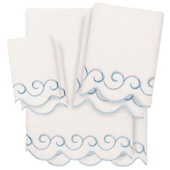 Linum Home Textiles 6 pc Scallop Embellished Towel Set