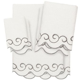 Linum Home Textiles 6 pc Scallop Embellished Towel Set