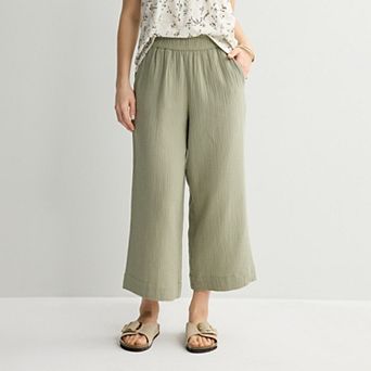 Petite Croft & Barrow® Pull On Doublecloth Crop Pants
