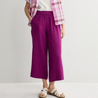 Petite Croft & Barrow® Pull On Doublecloth Crop Pants
