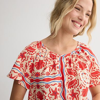 Petite Sonoma Goods For Life® Silk-Like Flutter Sleeve Top