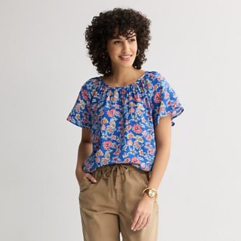 Petite Sonoma Goods For Life® Silk-Like Flutter Sleeve Top