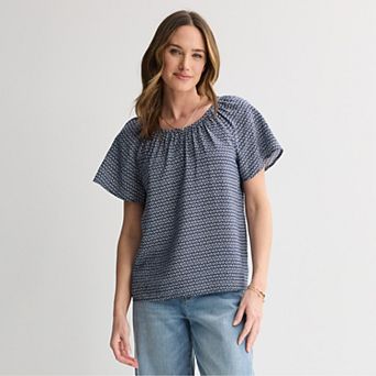 Petite Sonoma Goods For Life® Silk-Like Flutter Sleeve Top