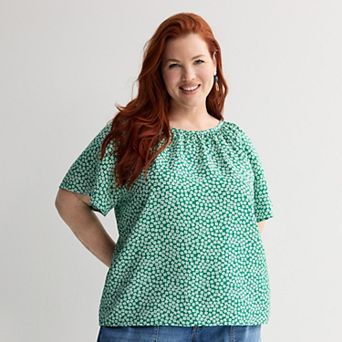Plus Size Sonoma Goods For Life® Silk-Like Flutter Sleeve Top