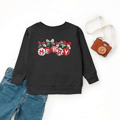 Merry Ornaments Quilted Print - Youth Graphic Sweatshirt