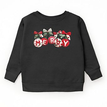 Merry Ornaments Quilted Print - Youth Graphic Sweatshirt