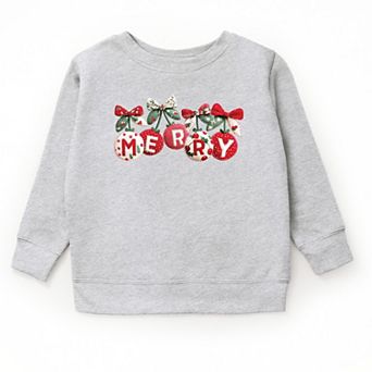 Merry Ornaments Quilted Print - Youth Graphic Sweatshirt