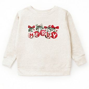 Merry Ornaments Quilted Print - Youth Graphic Sweatshirt