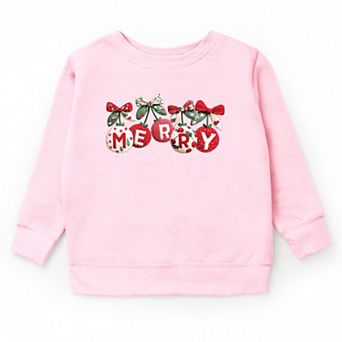 Merry Ornaments Quilted Print - Youth Graphic Sweatshirt