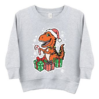 Orange Dinosaur Christmas - Toddler Graphic Sweatshirt