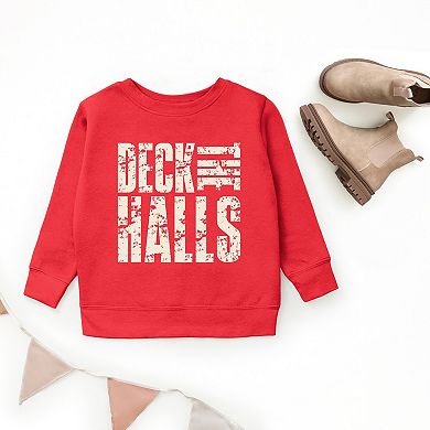 Deck the Halls Block Distressed - Youth Graphic Sweatshirt