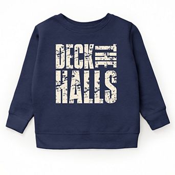 Deck the Halls Block Distressed - Youth Graphic Sweatshirt