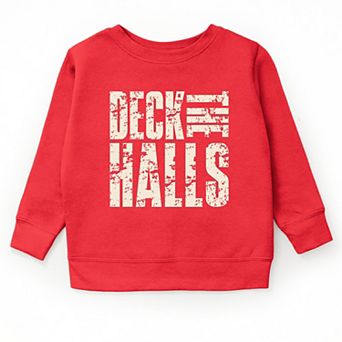 Deck the Halls Block Distressed - Youth Graphic Sweatshirt