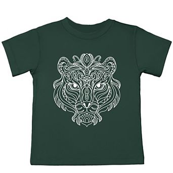 Tiger Face Mandala - Toddler Short Sleeve Graphic T-Shirt