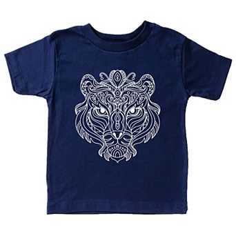 Tiger Face Mandala - Toddler Short Sleeve Graphic T-Shirt