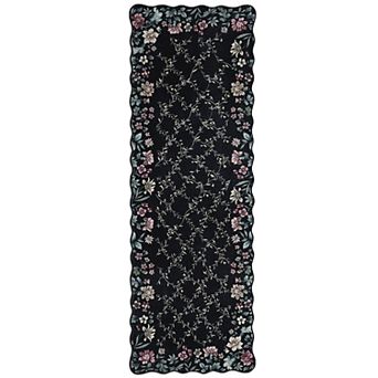 Floral Irregular Edge Carpet Indoor Non Slip Washable Entry Rug Low Pile Throw Rugs for Entryway