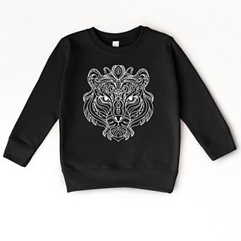 Tiger Face Mandala - Toddler Graphic Sweatshirt