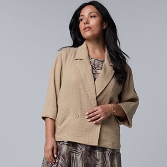 Plus Size Simply Vera Vera Wang Relaxed Double Breasted Blazer