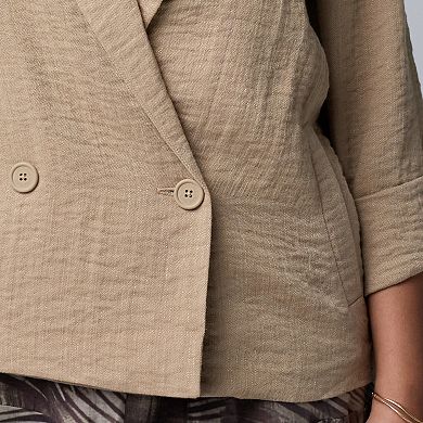 Plus Size Simply Vera Vera Wang Relaxed Double Breasted Blazer